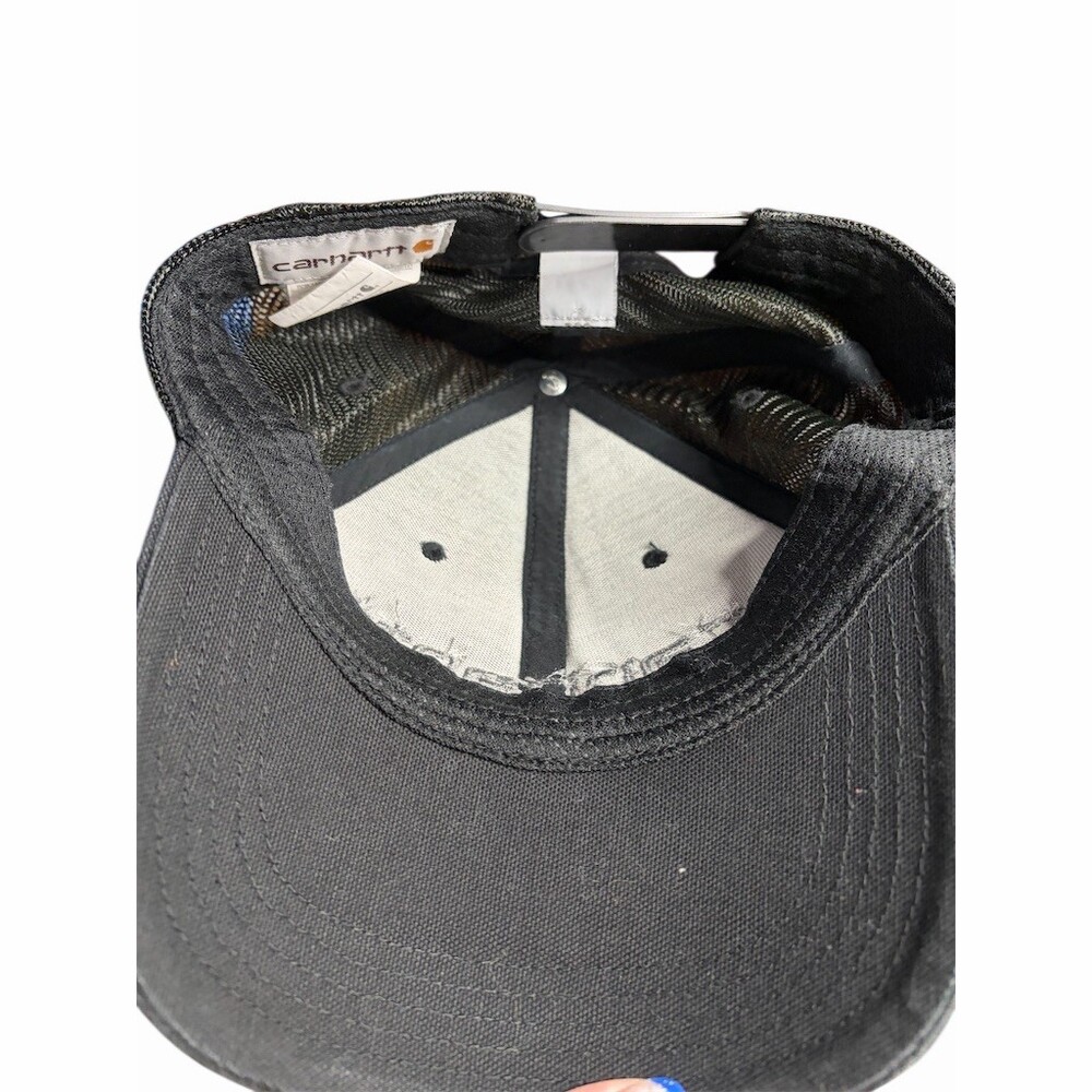 Carhartt Trucker Cap Unisex One Size Black Mesh Back Snapback Script - Picture 4 of 5